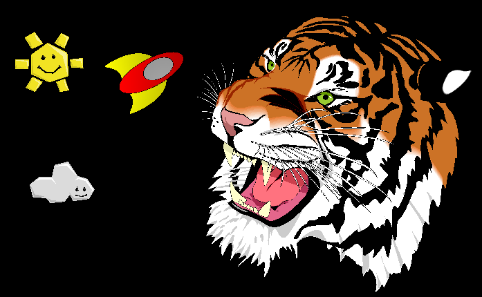 Image of the Kivy SVG example, including the famous svg tiger
